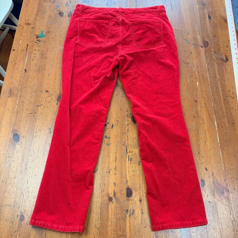 Talbots Simply Flattering 5-Pocket Corduroy‎ Pants Red Petite Size 12P Straight